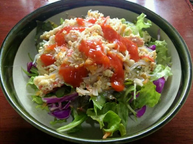 spicy salad with tofu vermicelli rice|Asti 🌸🌸さん