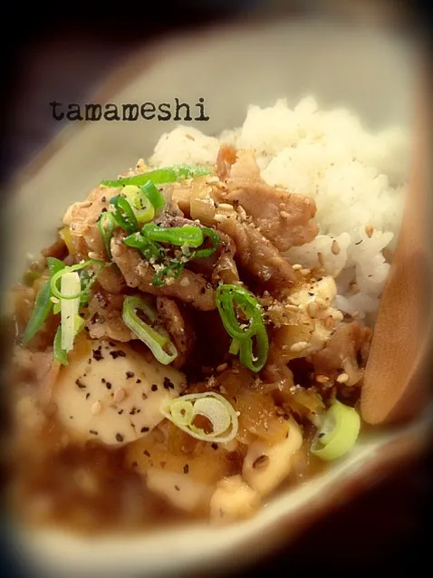 Snapdishの料理写真:豚肉と豆腐のピリ辛丼|tamaさん