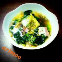 ピリ辛♪キムチとほうれん草のsoup|さきぽこさん