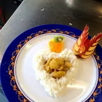 Snapdishの料理写真:Riz Casimir(Poulet Curry) scharf !!|Schuler_maxさん