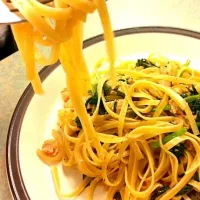 Salmon and spinach spaghetti|shigeさん