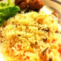 Shrimp Pilaf and meat ball|shigeさん