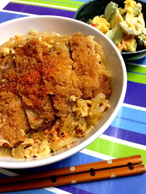 カツ丼  かぼちゃサラダ|まいさん