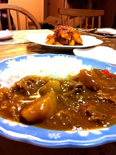 子供大好き♡給食カレーとデパ地下風かぼちゃサラダ|おかなさん