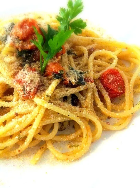 Spaghetti alla Siciliana  ウイキョウ葉とパン粉のシチリア風スパゲッティ|yukiko kigoshiさん