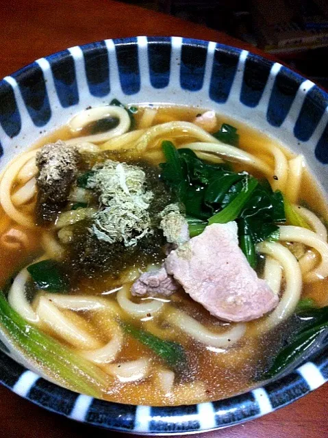 ぶた肉とほうれん草の柚子胡椒風味うどん おぼろ昆布のせ|Ito-changさん