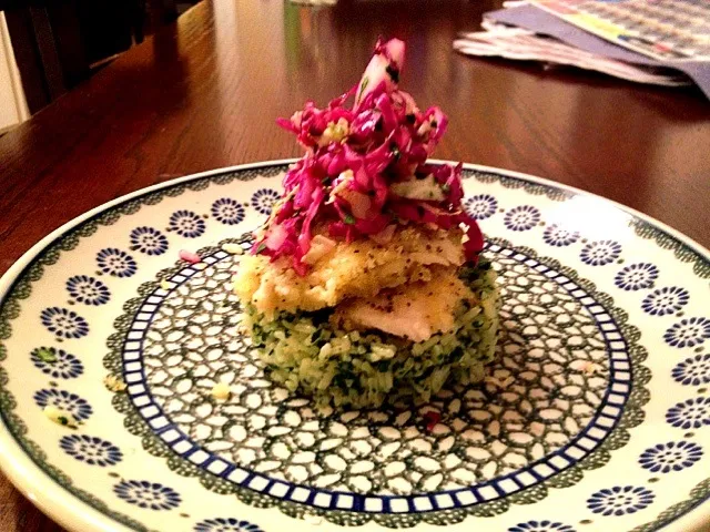 cilantro ginger rice, snapper, mexican slaw|Matthew Cashenさん