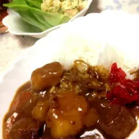 Snapdishの料理写真:カレーライス😃ポテトサラダ😃|のりこさん