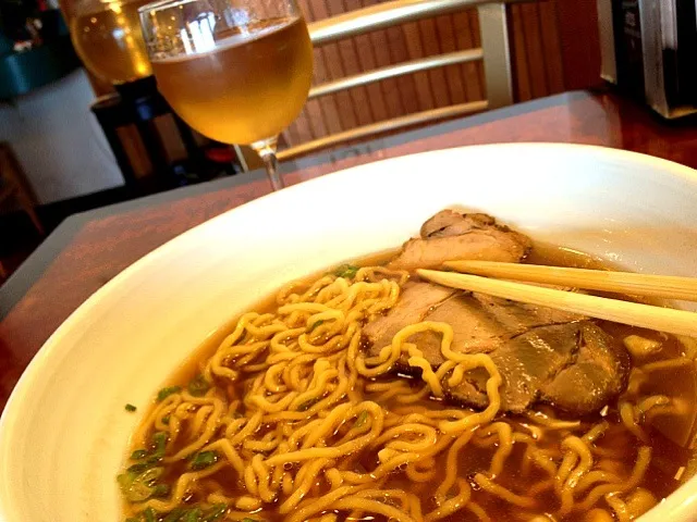 Ramen and Japanese plum wine|michael rioさん