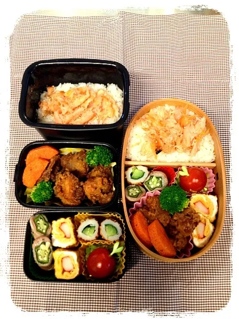 いつもの唐揚げ＊親子弁当♪|hiromiさん