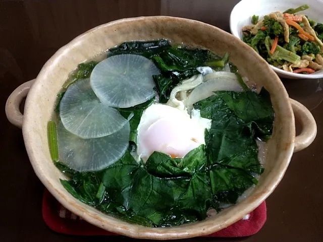 ほうれん草と大根の鍋焼きうどん|タリムさん