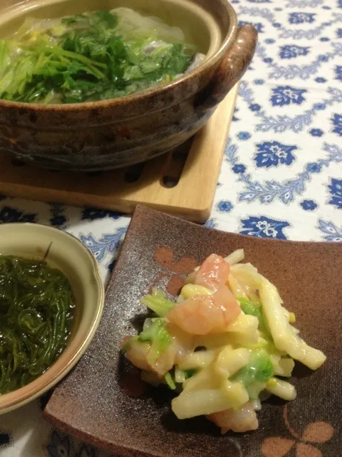 夕飯の副菜、うるいと海老の酢味噌和え。春の味です♫|ユムユムさん