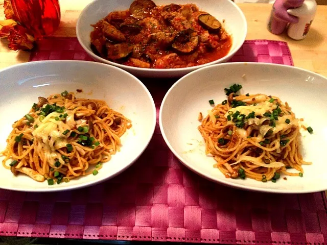 パスタと鳥肉とナスのトマトソース煮込み|田中瞳さん