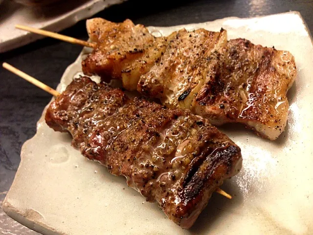 焼きとん串。ハラミと豚バラ。|たけうちさん