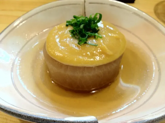 Simmered Japanese radish with miso paste.|do dyuさん