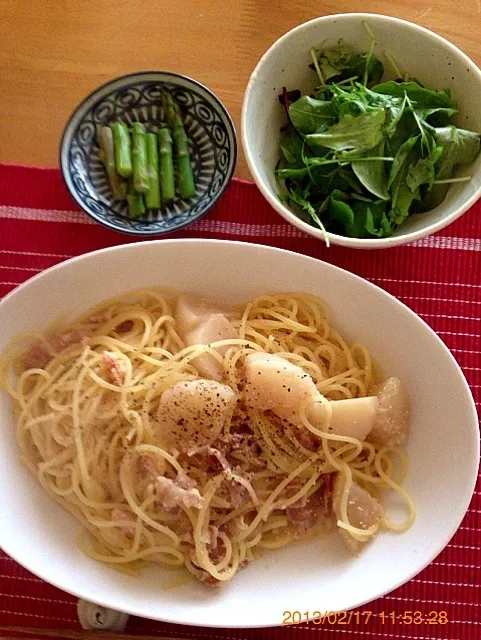 蕪とベーコンの明太子クリームパスタ  大盛り|ちかさん