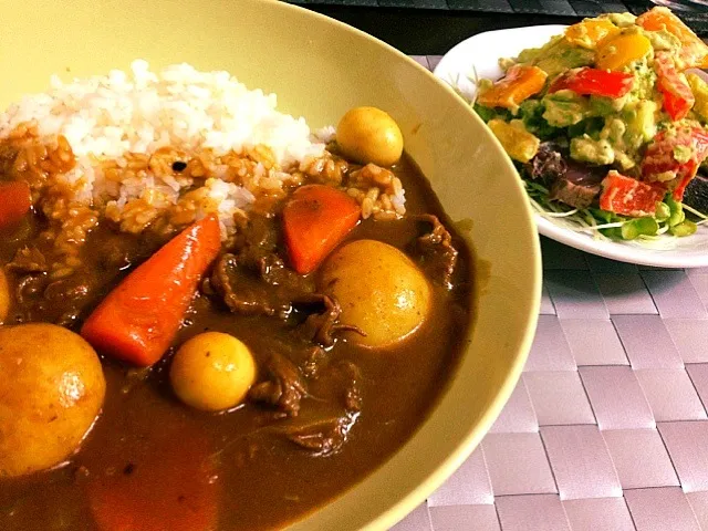 カレー・余り物サラダ|じゅんさん