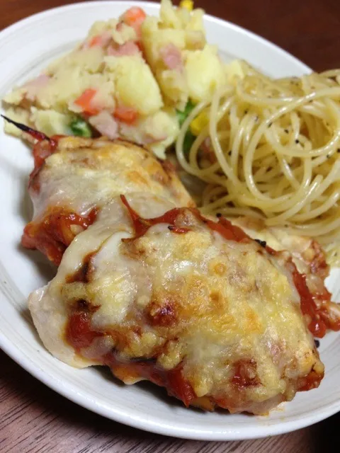 鶏胸肉のトマトソースチーズ焼き|カイちゃん☆さん