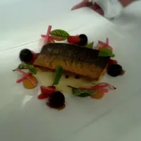 Snapdishの料理写真:Pan Seared Arctic Char on a Sunchoke Puree with Heirloom Beets|jenniferさん