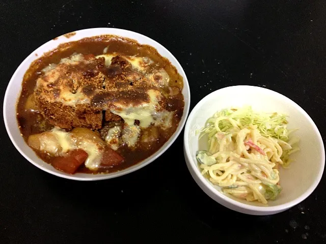 焼きカツカレー＆スパサラ|とっしーさん