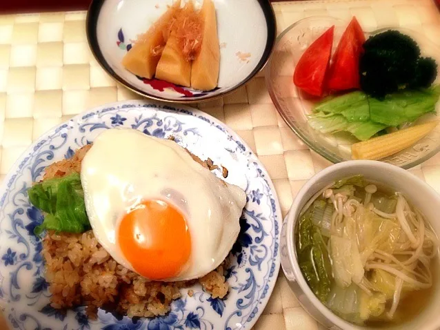 夕飯〜ナシゴレン 筍煮物 〜|美羽さん