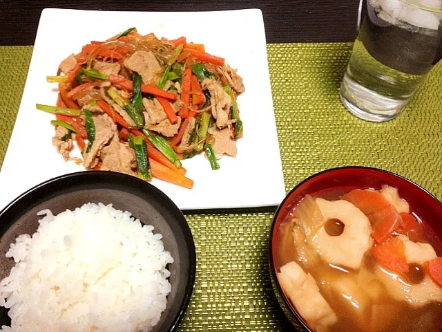 春雨と豚肉の中華風炒め|あぽぽさん