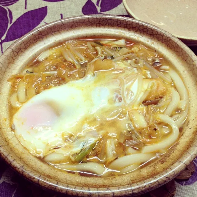 Snapdishの料理写真:野菜キムチ鍋焼きうどん|かやさん