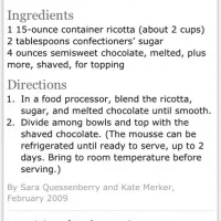 Chocolate Ricotta Mouse|Kristie Shrifferさん