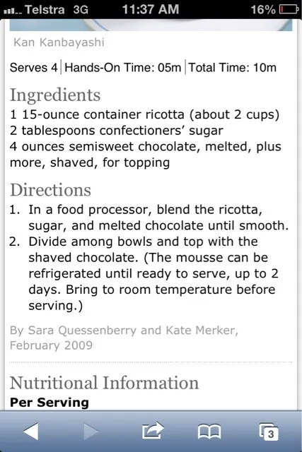 Chocolate Ricotta Mouse|Kristie Shrifferさん