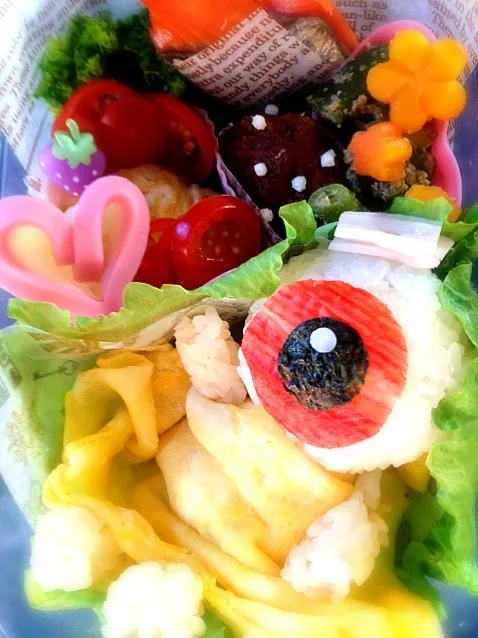 Snapdishの料理写真:目玉おやじ弁当 #obentoart #キャラ弁|びすこさん