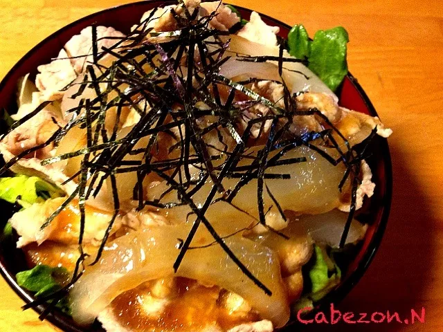 今日の賄い  豚しゃぶ梅しぐれ丼|Cabezon.Nakamuraさん