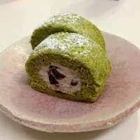 Snapdishの料理写真:抹茶ロールケーキ|みえさん