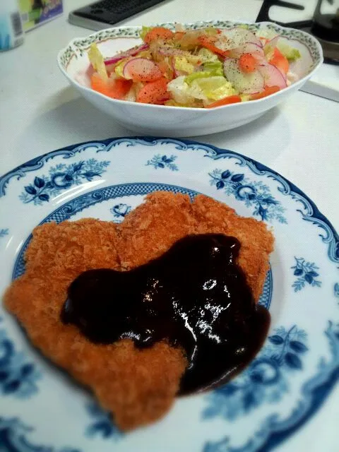 チキンカツあんどサラダ|じゅなさん