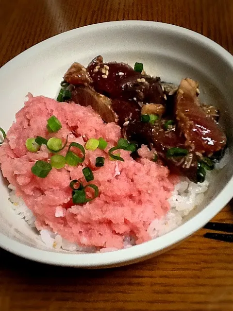 鰹のユッケ＆ネギトロ丼|ナナミさん