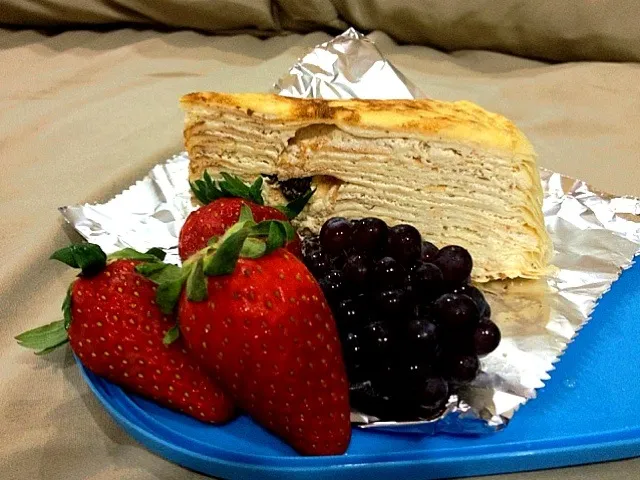 supper, Mille crepe with berries and grapes|Yvonne C.さん