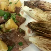 Skirt Steak with orange - cilantro - shallot salsa & Roast Belgian Endive|Food Idiot Tryingさん