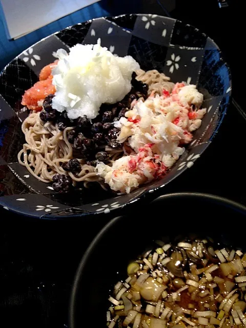 今日の朝ごはん 蟹明太子おろし納豆ネギそば ぐるぐる混ぜて食べたら美味かった|takarkiさん