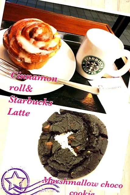 Starbucks marshmallow cookie &cinnamon roll|shaine91さん