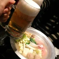 ビールと塩ちゃんこ鍋|ほーりーさん