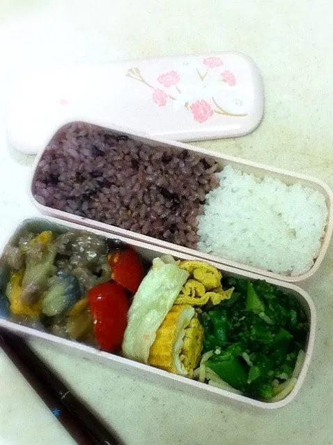 今日のOL弁当は麻婆茄子。Today's lunch box is fried eggplant w/chainese chili sauce.🍆|hoppycowさん