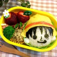 Snapdishの料理写真:ワンピースのルフィ(キャラ弁)|かなたんママさん