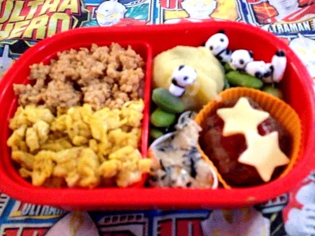 幼稚園お弁当 2/22⁂そぼろ弁当⁂|5児のママさん