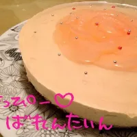 Snapdishの料理写真:桃のお花のレアチーズケーキ|みんみんさん