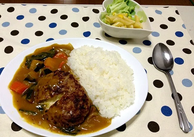 チーズインハンバーグかぼちゃカレー|レイリーさん