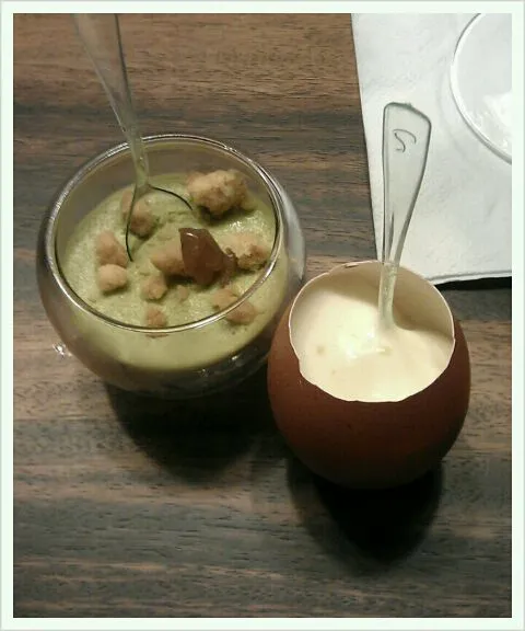 Passion Fruit dessert in an egg shell and Mocha Mousse|Cindyさん