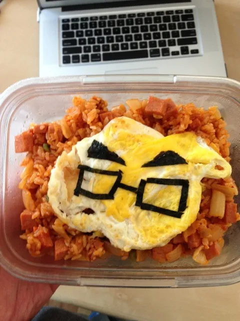 Snapdishの料理写真:Kimchi Fried Rice with fried egg on top|Ray Cheonさん