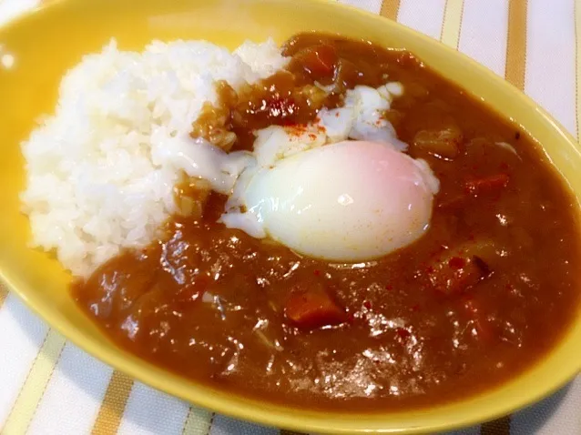 温玉のせカレー(≧▽≦)♪|うっちーさん