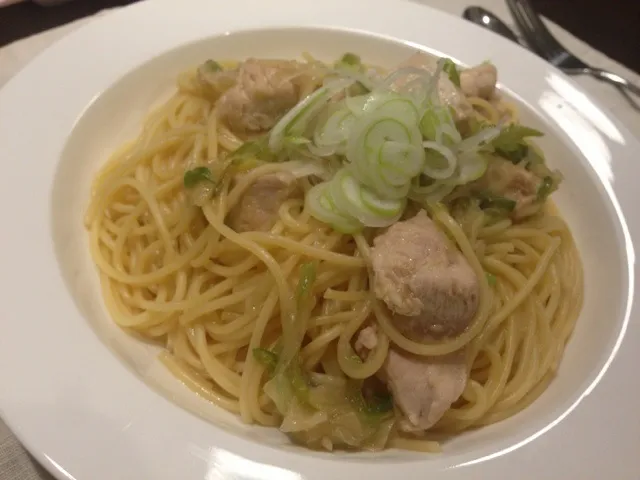 鶏とネギの和風パスタ|ちかなさん