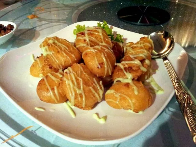 Fried scallops drizzled with wasabi mayo|genさん