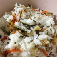 Snapdishの料理写真:春 桜の葉 混ぜ込みご飯|りえさん